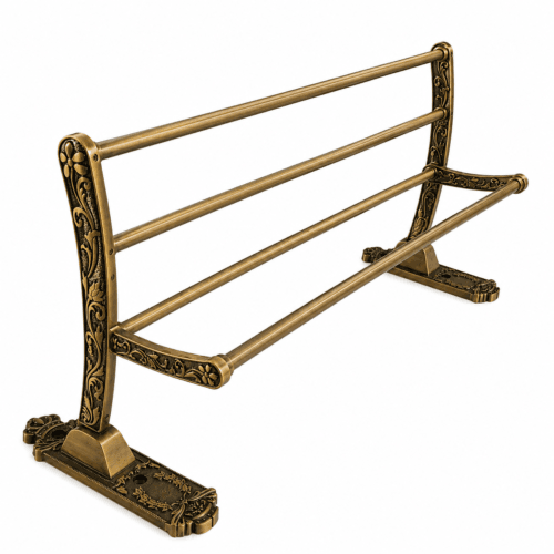 Vintage Antique Brass Wall Mounted Foldable Towel Rack for Luxury Bathroom