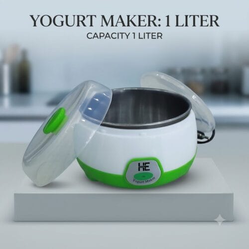 Best Electric Yogurt Maker 1L Capacity with 15W power consumption and dishwasher safe food grade container
