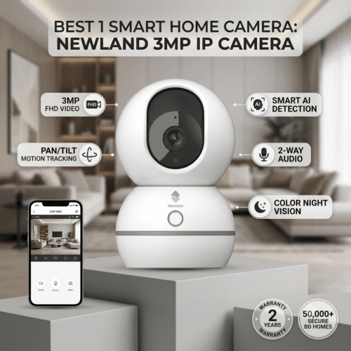 Best Newland NL-C606 3MP Indoor Portable WiFi Camera featuring 360 degree pan tilt, AI motion detection, and night vision