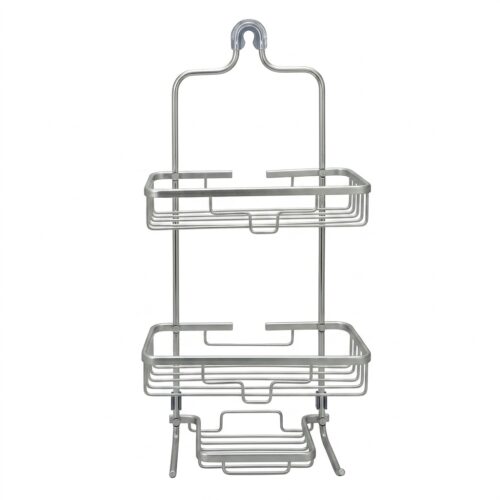 2 Tier Aluminium Bathroom Caddy Hanging Shower Rack Organizer