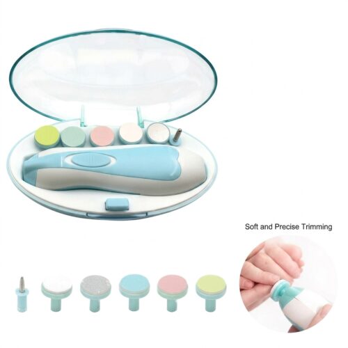 Baby Electric Nail Trimmer Kit with 6 Grinding Heads and Case