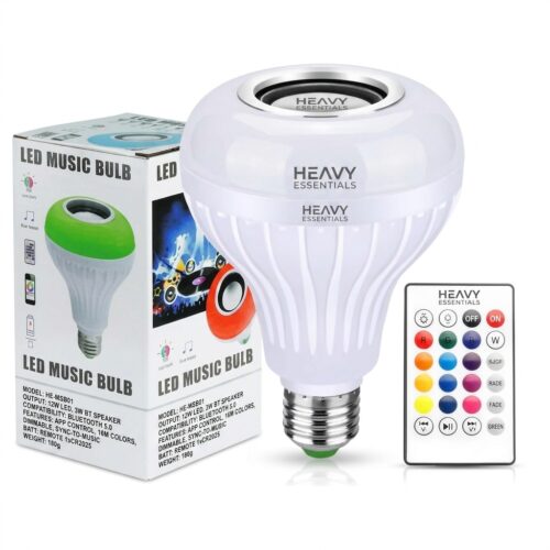 Bluetooth LED Music Light Bulb with Remote Control and Speaker