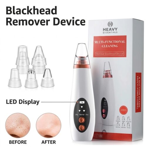 Electric Blackhead Remover Vacuum with 6 Suction Heads and LED Display