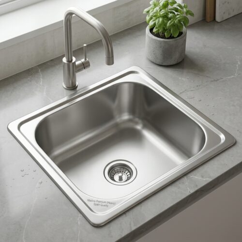 kitchen sink 20x16 inch stainless steel heavy duty single bowl basin 8 inch depth