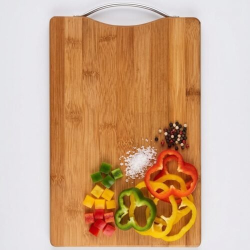Bamboo Cutting Board with Metal Handle