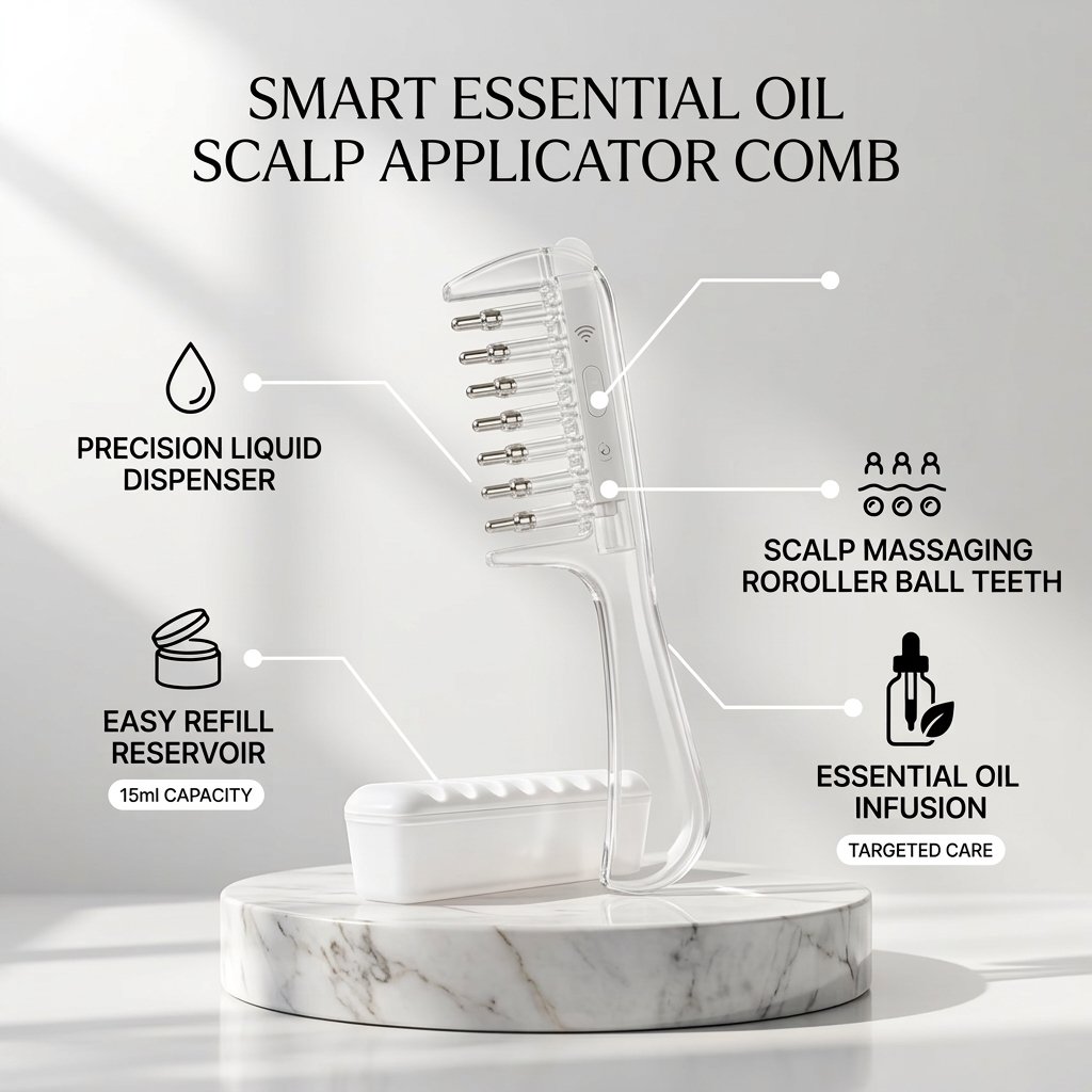 Essential Oil Scalp Applicator Comb - Hair Oiling Liquid Massager Comb