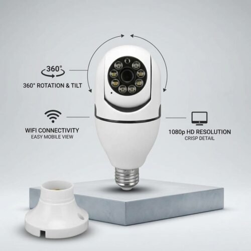 Smart WiFi Bulb Camera - 1080p HD E27 Security Camera