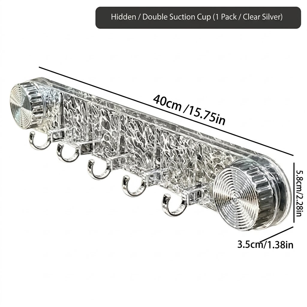 Suction Cup Hook Rack Holder - Heavy Duty Wall Mounted Bathroom Hook